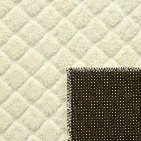 Kurzflor Teppich | Gemütlicher Flachflor für Wohnzimmer, Esszimmer, Schlafzimmer oder Kinderzimmer | Creme